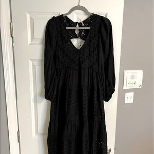 Free People black eyelet maxi dress.  Size small. New with tags